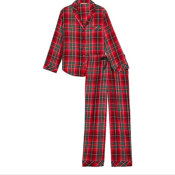 Victoria's Secret Other - VICTORIA'S SECRET FLANNEL  PAJAMA SET RED GREEN PLAID XXL CHRISTMAS